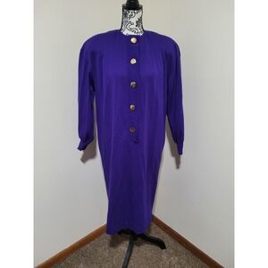 Vintage Ciao 100% Wool Purple Dress